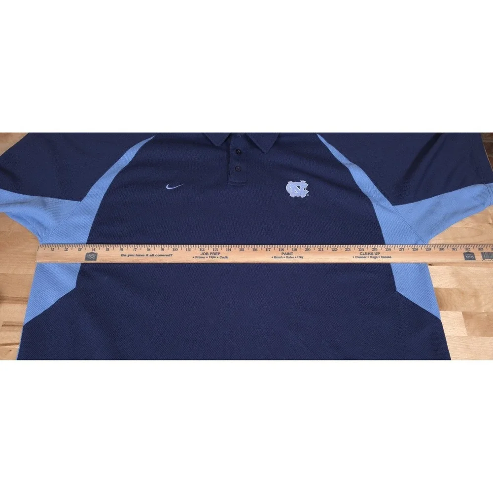 Nike 2004 Y2K North Carolina Tar Heels Blue Mesh Team Basketball Polo Shirt 3XL